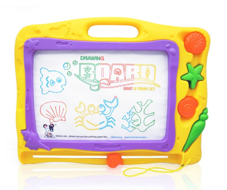 กระดานวาดภาพแม่เหล็กเขียนลบ 4 สี มีตัวปั๊ม Colour Magnetic Drawing Board