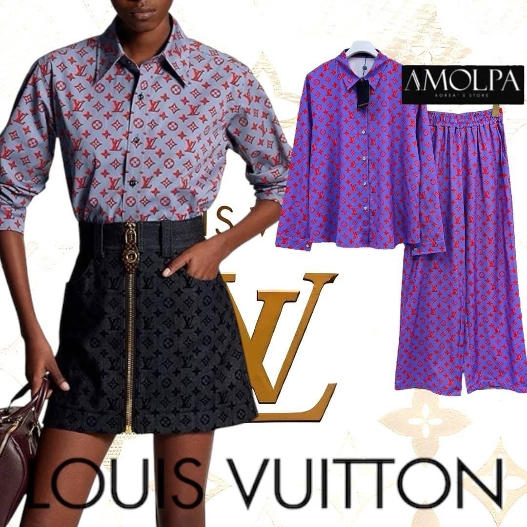 SET PAJAMAS LV งานใหม่ ตัวเสื้อเป็นเชิ้ต LOUIS VUITTON เด่นเป็นสง่า มาพร้อมกางเกงขายาว ใส่เข้ากันลงตัว ใส่สบาย : สินค้าคุณภาพ (พร้อมส่ง)