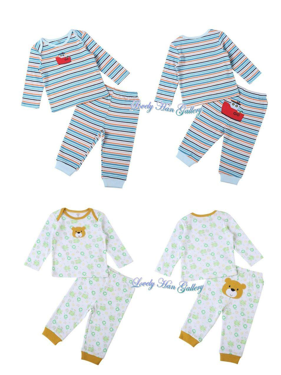 [แพค 2 ชุด] ชุดเสื้อแขนยาว+กางเกงขายาว สำหรับเด็กชาย Size 3 เดือน, 24 เดือน
