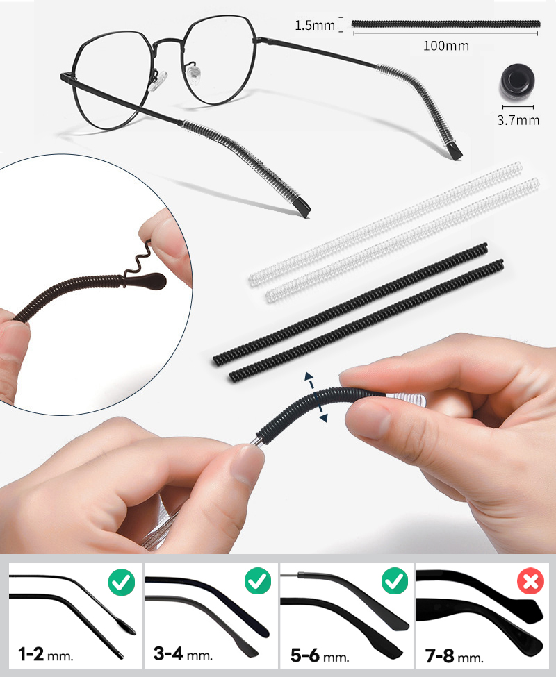 MOKHA ซิลิโคนเกลียว ปลอกขาแว่น กันลื่น ปลอกสวมขาแว่น ป้องกันแว่นตก แว่นไหล