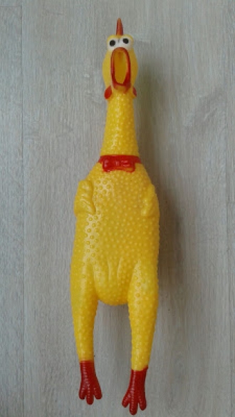 ไก่ยางของเล่น ไก่โอ๊ก ของเล่นคลายเครียด บีบตัวมีเสียง ขนาดสูง 1 ฟุต