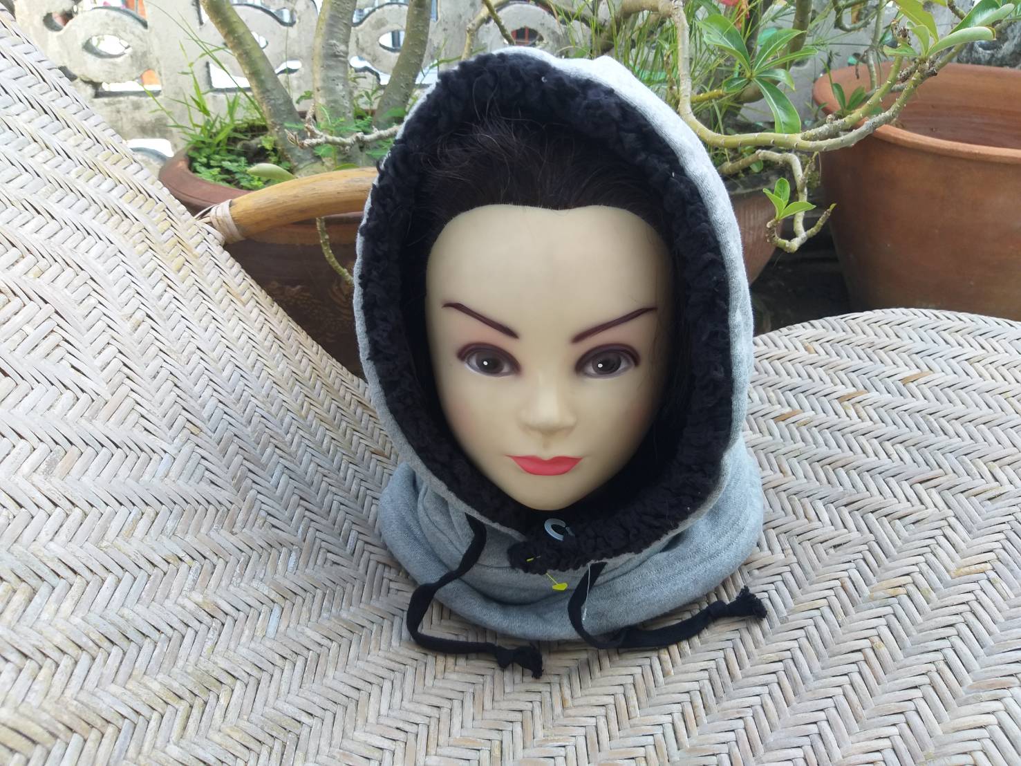 หมวกพร้อมที่อุ่นคอ บุขนหมีสุดนุ่ม อุ่นมาก (ของใหม่)