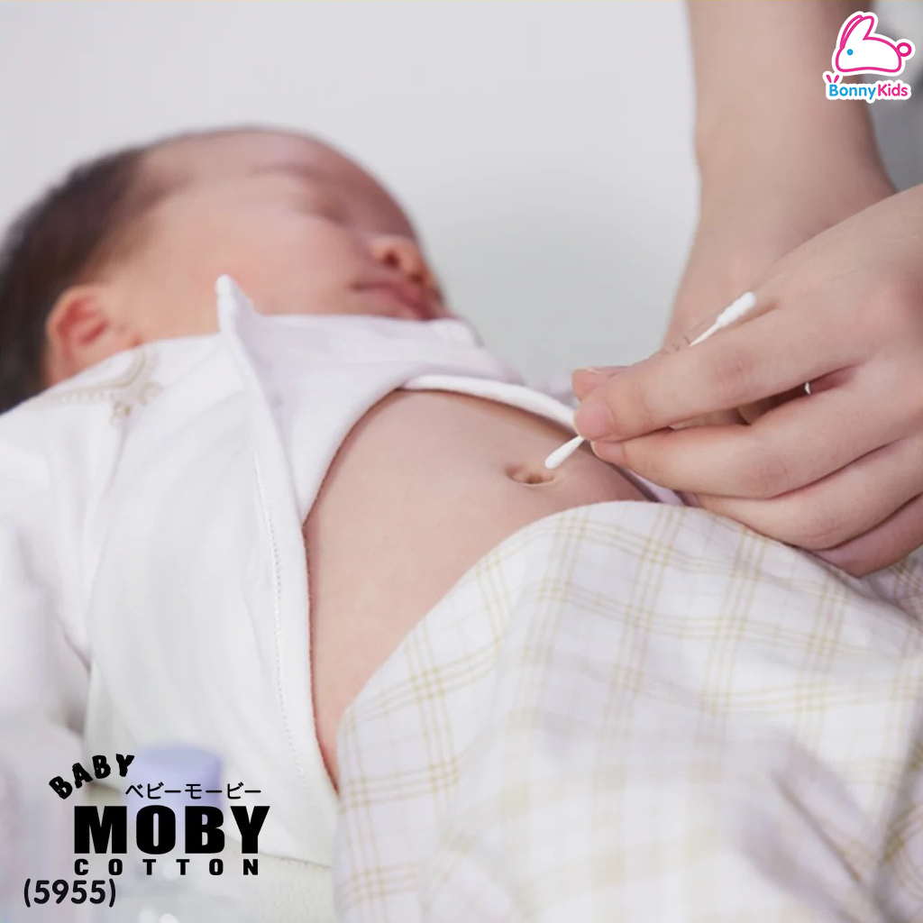 (5955) Baby Moby (เบบี้โมบี้) Mini Cotton Buds คอตตอนบัต ชนิดหัวเล็ก สำลีก้านกระดาษ (กระปุกละ 150 ก้าน)