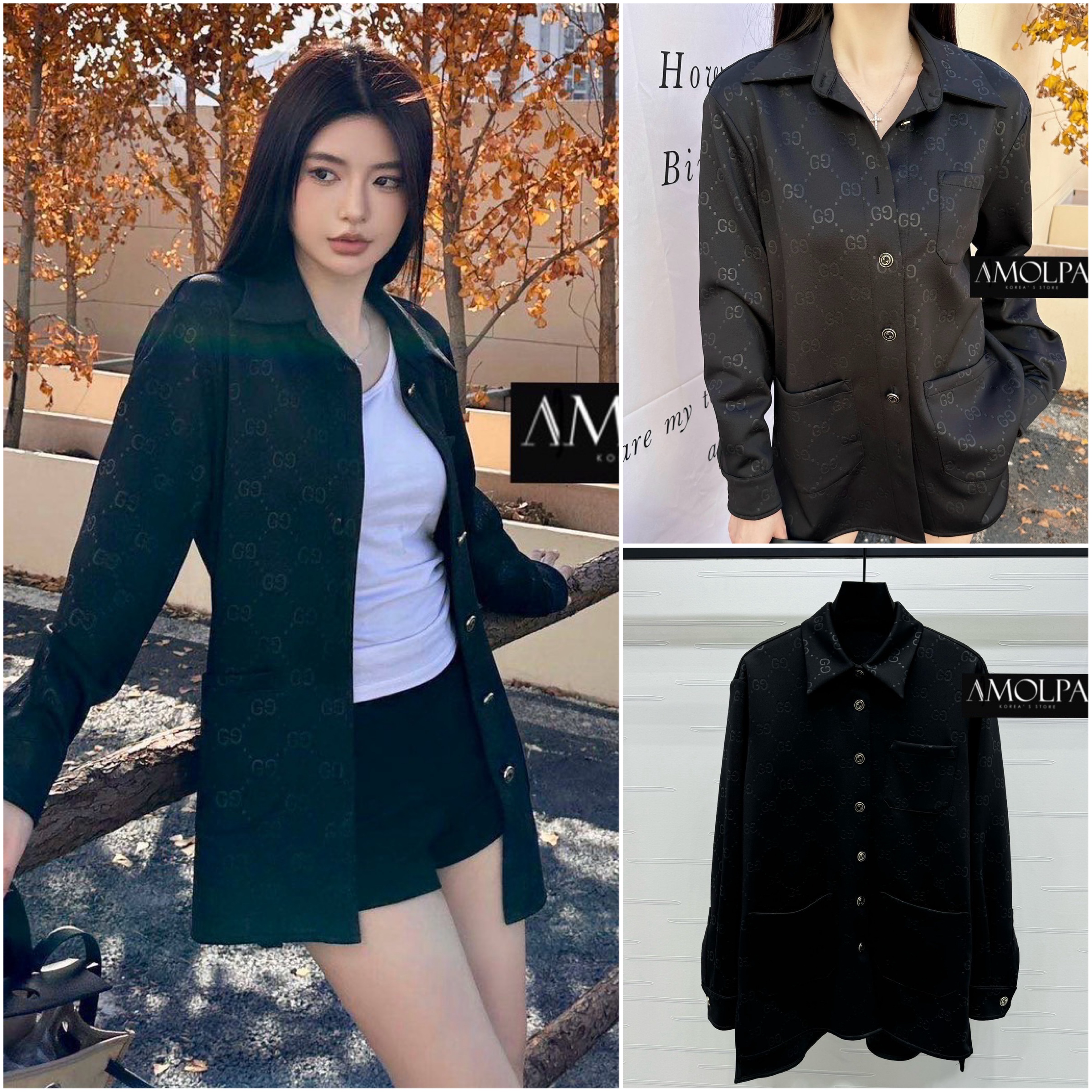 เสื้อเชิ้ต GG 3D งาน hiend ปั้มลาย GG ผ้าอย่างดี งานสวยยม๊ากก ลายใหม่ งานน่ารักมาก ผ้าใส่สบายมากกกก ห้ามพลาด ใส่สบายสุดๆ ใส่สบาย : สินค้าคุณภาพ (พร้อมส่ง)