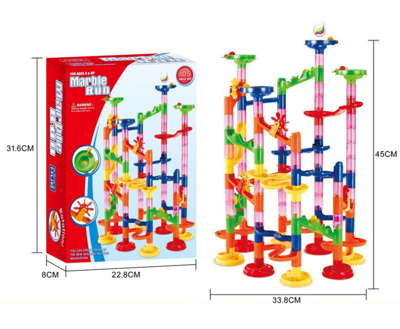 ของเล่นตัวต่อรางสไลเดอร์ลูกแก้ว Marble Run 105 ชิ้น
