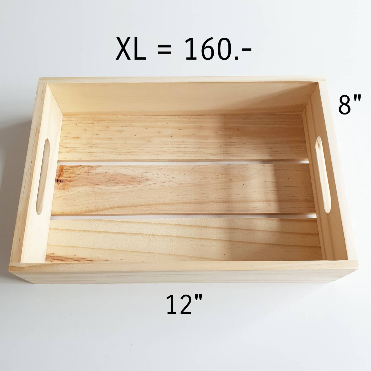 ตะกร้าไม้สนสำหรับจัดชุดของขวัญ (Giftset Wooden Basket) ขนาดใหญ่ กว้าง8"xยาว12"xสูง 3 นิ้ว