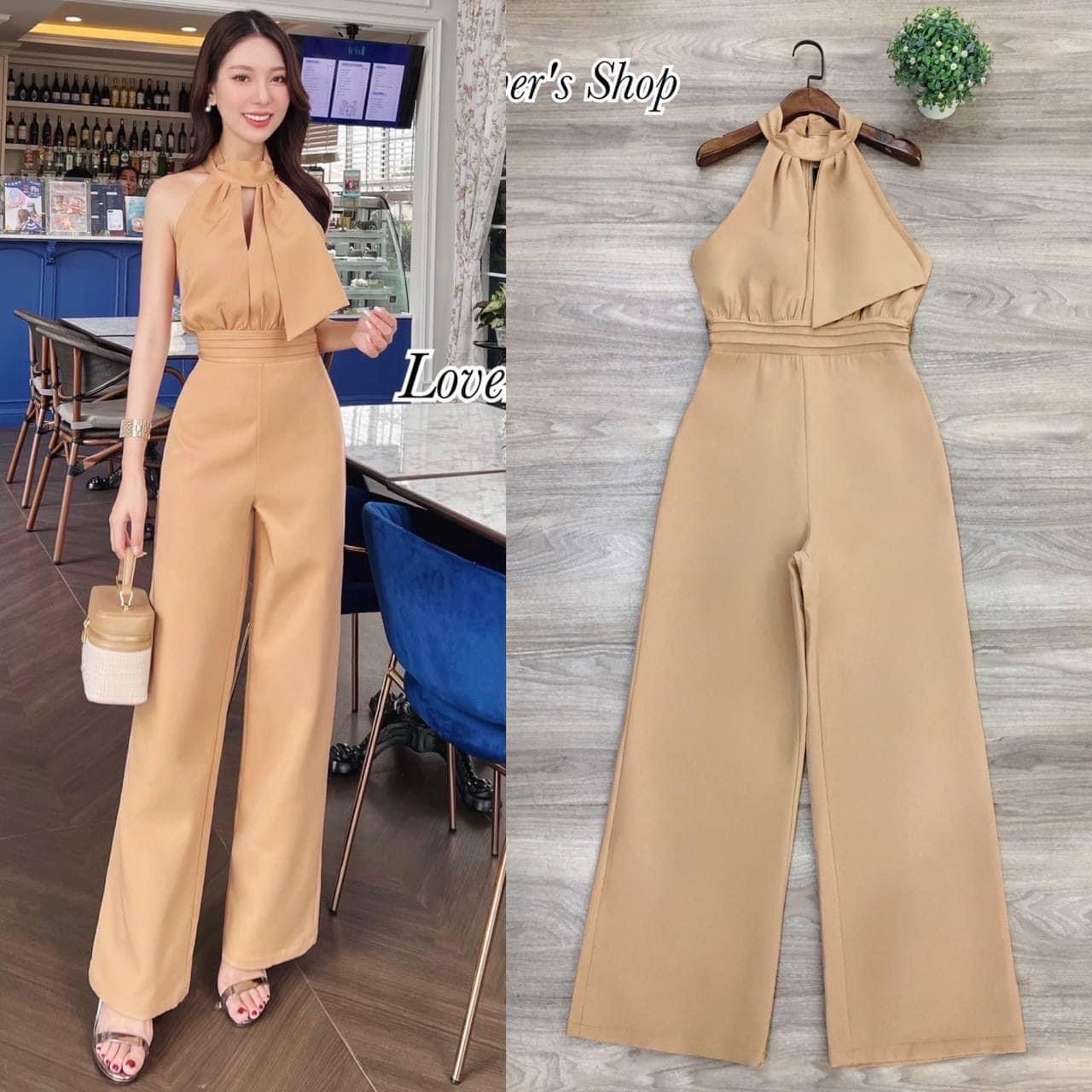 จั้มสูทกางเกงขายาว อกเสริมฟองน้ำ ช่วงเอวเย็บตะเข็บตัดขอบ ตัวชุดเนื้อผ้าหนาเก็บทรงสวย ผ้าอัดกาว มีซับใน เนื้อผ้าใส่สบาย ใส่สบาย : สินค้าคุณภาพ (พร้อมส่ง)