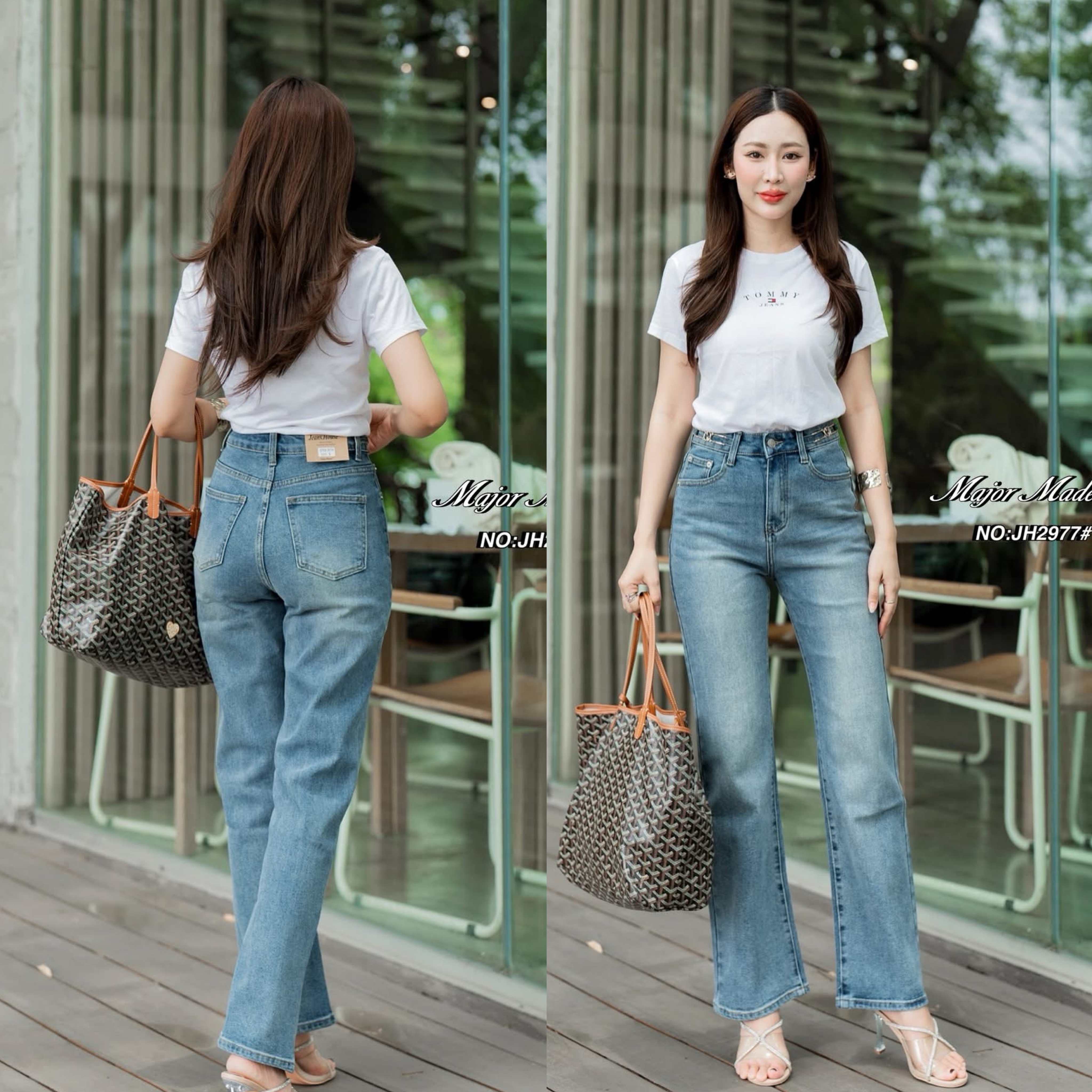 กางเกงยีนส์ขากระบอก ทรงเอวสูงงงง เนื้อผ้ายีนส์ยืดค่า คือนิ่มหนา ยืดหยุ่นดีมากกกก ใส่สบาย : สินค้าคุณภาพ (พร้อมส่ง)