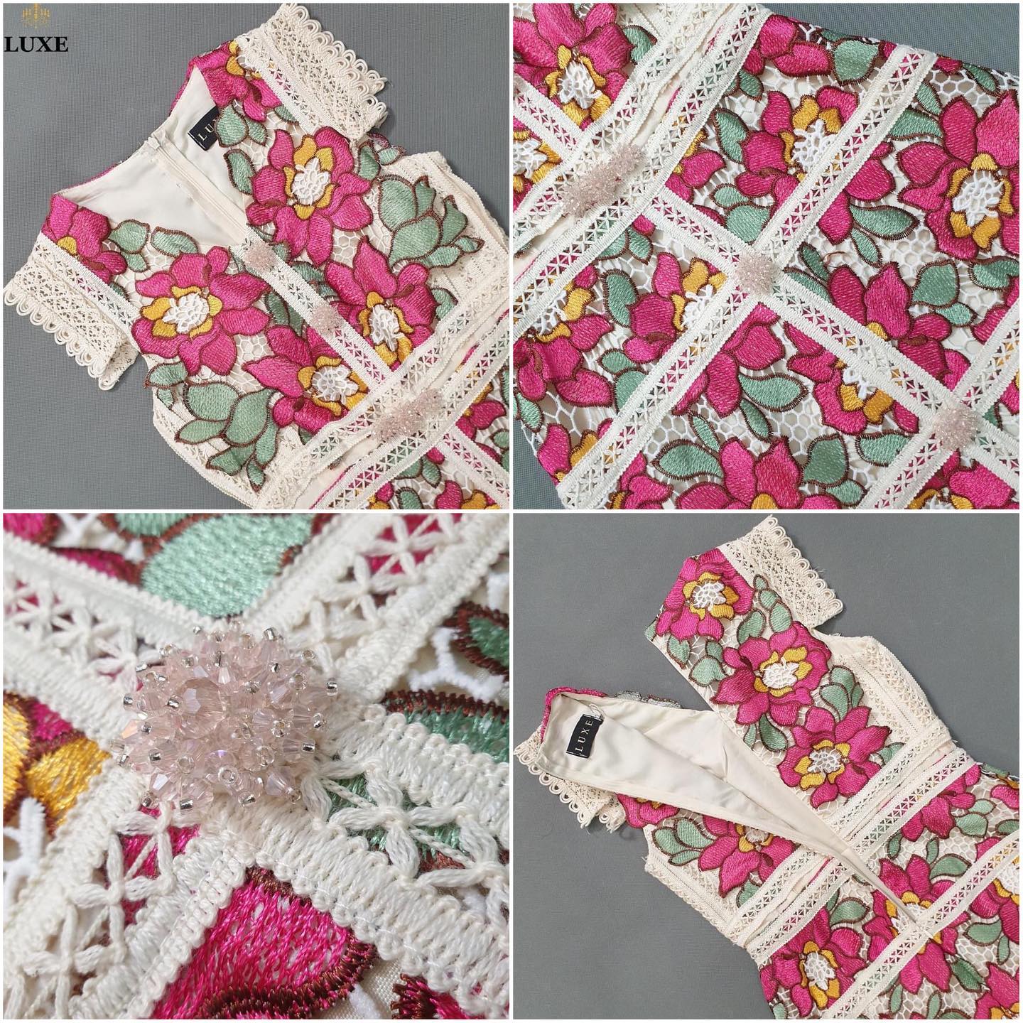 เดรสเสื้อคอวีแขนล้ำกระโปรงทรงเอ สินค้าคุณภาพ (พร้อมส่ง)