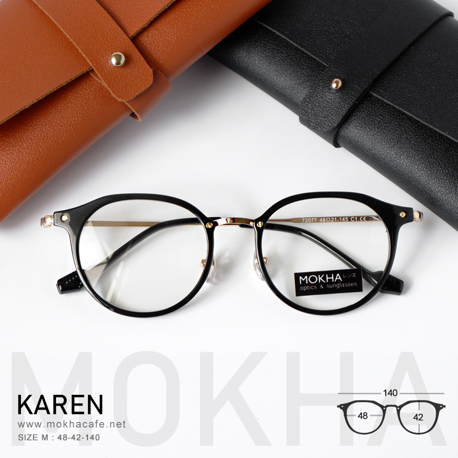 KAREN - black gold กรอบแว่น ทรงหยดน้ำ แว่นตาวินเทจ กว้าง 140 มม.(sizeM) H42
