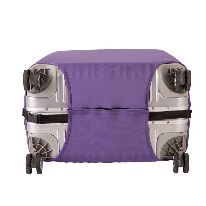 (ผ้ายืด สีเรียบ ขนาด M) ผ้าคลุมกระเป๋าเดินทาง ขนาด 22 - 24 นิ้ว มี 3 สีให้เลือก (ดำ ชมพู ม่วง)