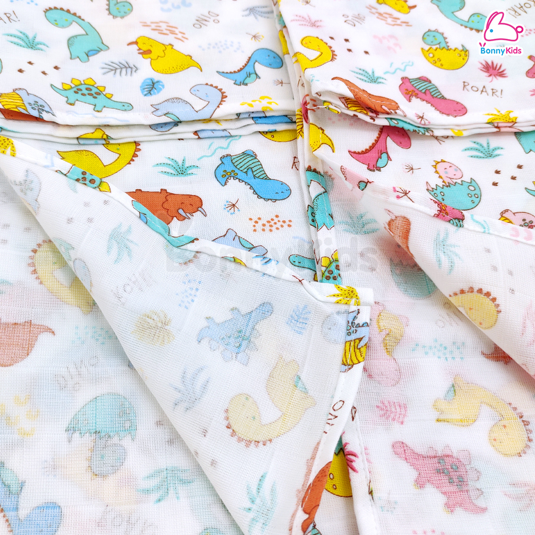 Tres-G (เตรสจี) ผ้าอ้อมสาลู 2 ชั้น ยิ่งซักยิ่งนุ่ม ขนาด 30x30 นิ้ว แพ็ค 6 ผืน (คละลาย)