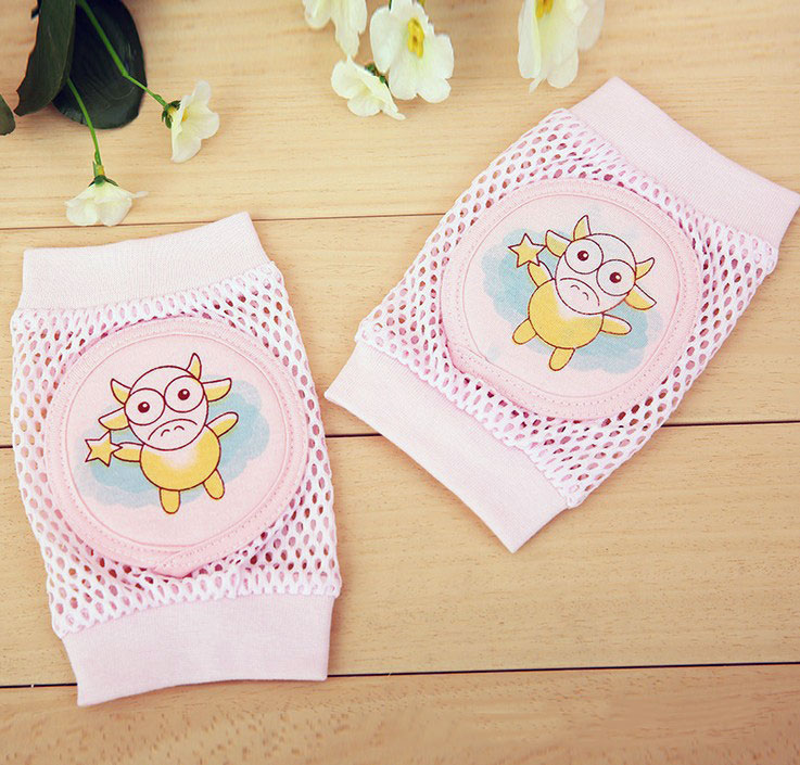 สนับเข่าเด็กเล็ก หัดเดิน-หัดคลาน ผ้าฝ้ายตาข่าย บุฟองน้ำ คละลาย