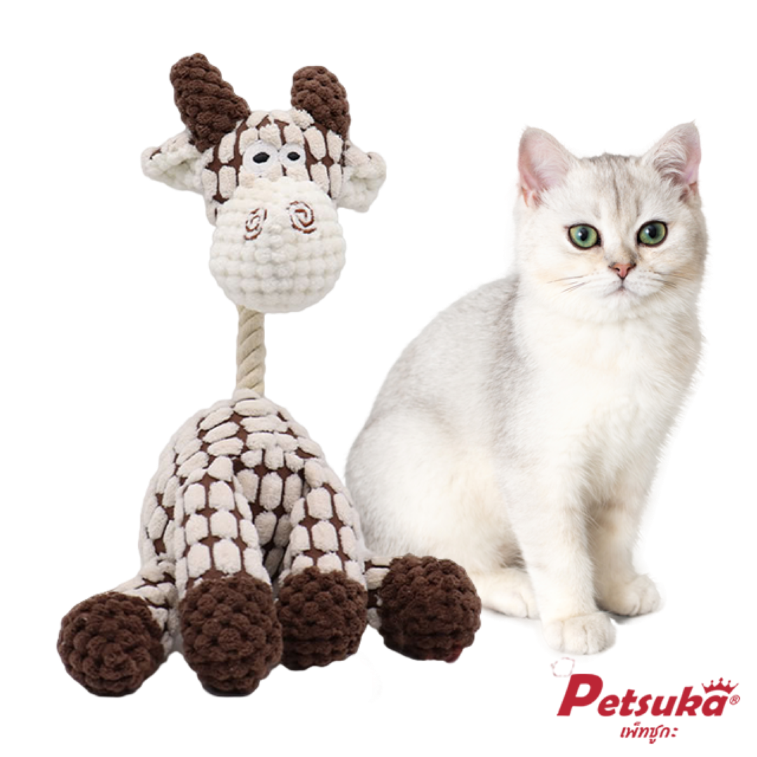 ตุ๊กตาวัว Petsuka ของเล่นสัตว์เลี้ยง มีเสียง