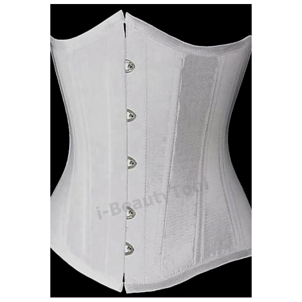 คอร์เซ็ท Corset ครึ่งตัวสีขาว แบบเรียบ ผ้าซาติน กระชับเอวและหน้าท้อง โดยเฉพาะ คุณภาพเยี่ยม - L