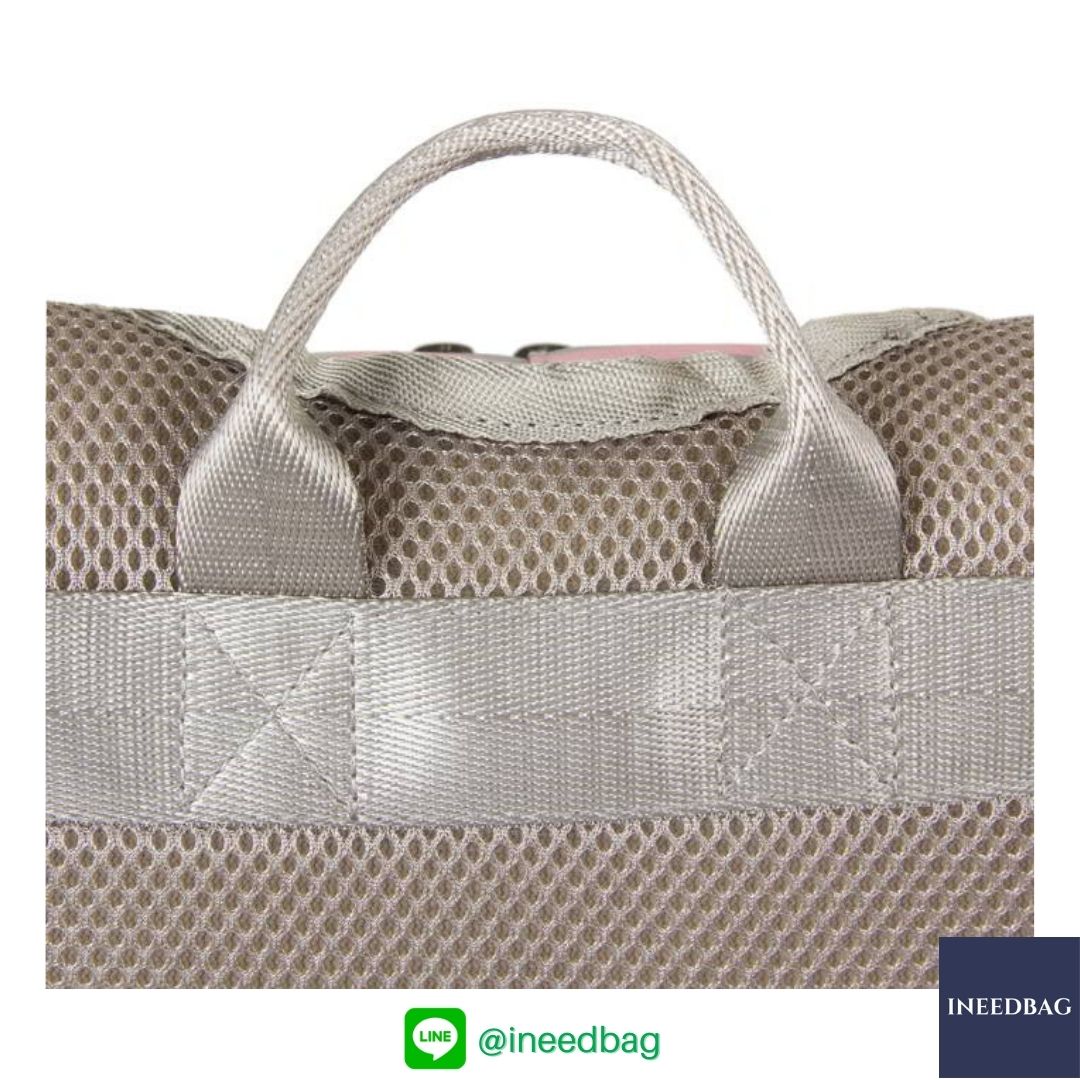 Ecosusi กระเป๋าคุณแม่ กระเป๋าสัมภาระคุณแม่ กระเป๋าแม่ลูกอ่อน แบบเป้ มาพร้อมแผ่นรองเปลี่ยนผ้าอ้อม, สายคล้องรถเข็น, ช่องเก็บความร้อน-เย็น (Pink Chevron)