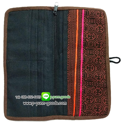 กระเป๋าสตางค์ผ้าชาวเขา กระเป๋าใบยาว