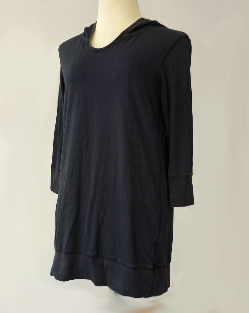 เสื้อฮู้ดตัวยาว สีดำ Uniqlo SzM