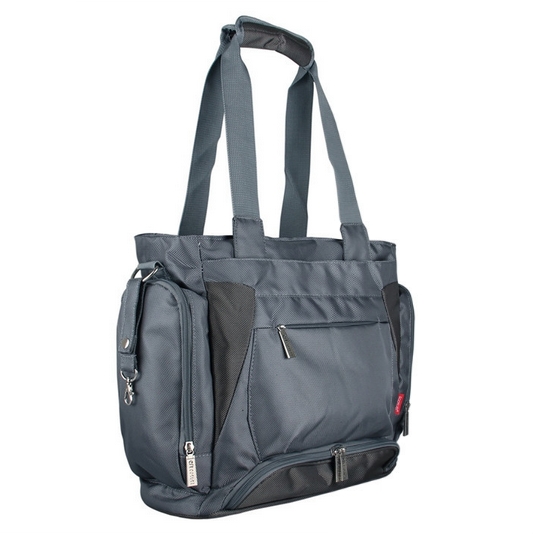 Ecosusi กระเป๋าคุณแม่ กระเป๋าสัมภาระคุณแม่ กระเป๋าแม่ลูกอ่อน สะพายได้ แถมผ้ารองเปลี่ยนผ้าอ้อม ผลิตจากไนล่อนคุณภาพสูง ทนทาน ช่องใส่ของเยอะ (สีเทา)