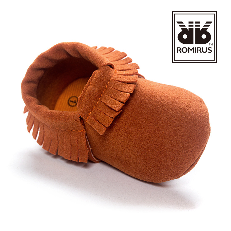 รองเท้าเด็ก 0-18 เดือน หนังนิ่มแต่งพู่ สไตล์เด็กยุโรป ROMIRUS