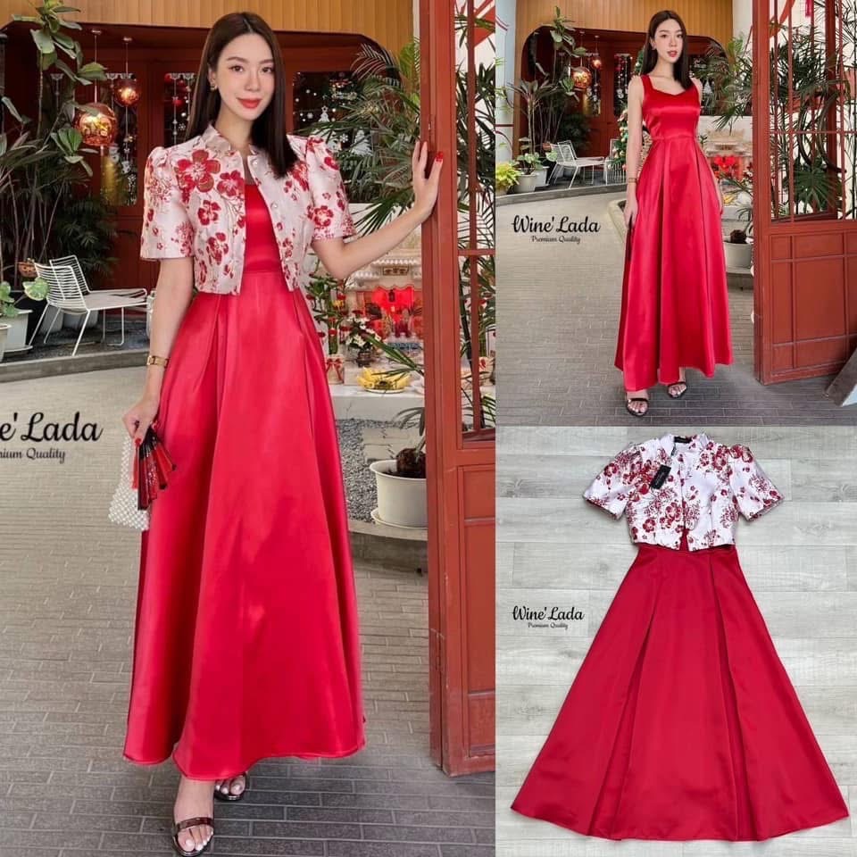 Set 2 Pcs. เดรสแขนกุดผ้าพื้นสีเขียวเรียกทรัพย์ฉ่ำๆ มาพร้อมเสื้อคลุมผ้าทอลายดอกสีเข้าเซ็ท เซ็ทนี้คุ้มมาก ตัวเดรสเป็นผ้าพริ้วทิ้งตัวเนื้อผ้าใส่สบาย ทรงสวยมากค่ะ ใส่สบาย : สินค้าคุณภาพ (พร้อมส่ง)