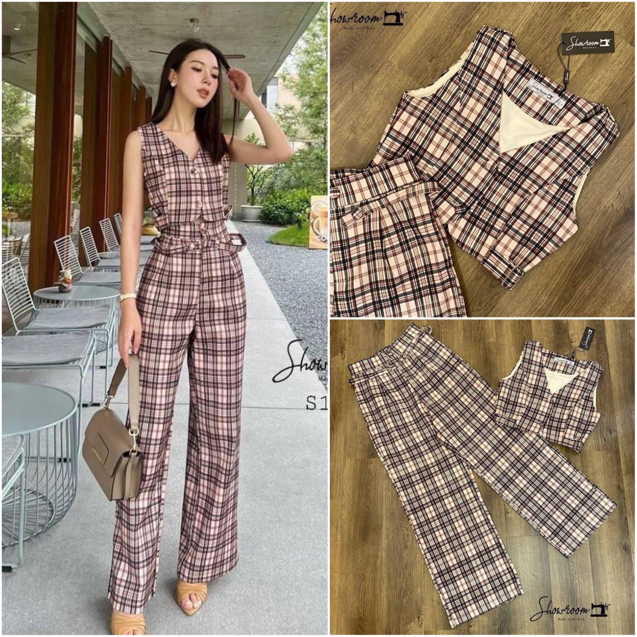 Set เสื้อแขนกุด ทรงพอดีตัว+กางเกงขายาวแอบเล่น ใช้ผ้าอย่างดี บุซับ อัดกาว ทรงสวยค่ะ ใส่สบาย สินค้าคุณภาพ (พร้อมส่ง)