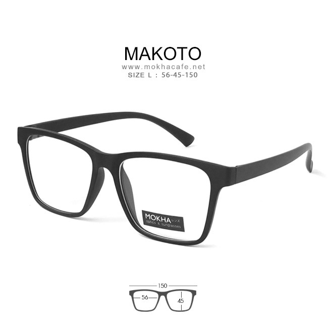 MAKOTO - matte black แว่นตายืดหยุ่น TR90 กว้าง 150 มม. (sizeL) H45