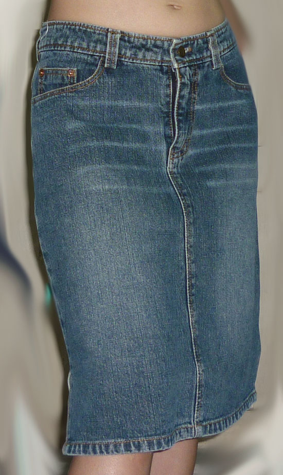 กระโปรงยีนส์ยาวระดับเข่า สวยน่าใส่ 30.5-38-20