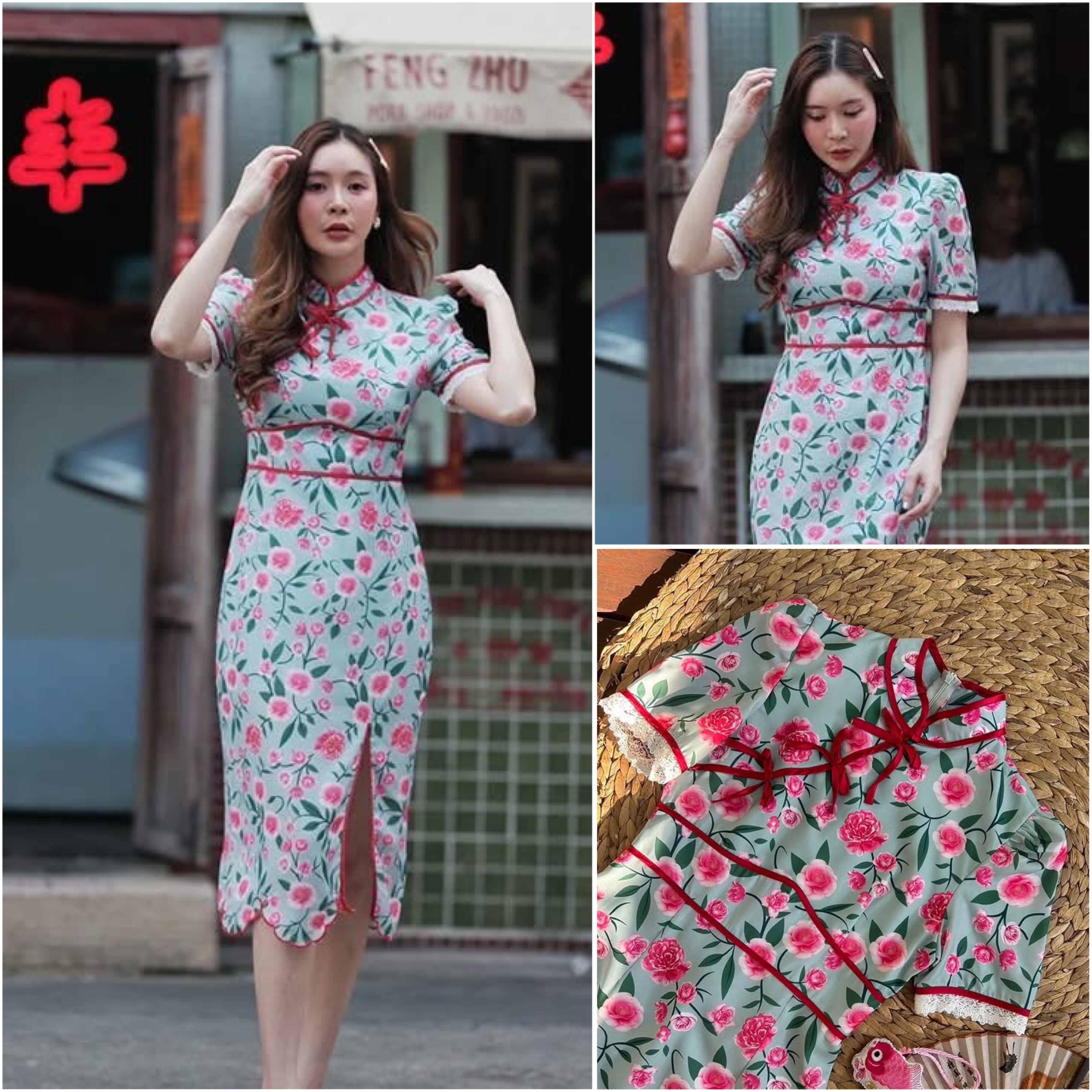 เดรสกี่เพ้าตัวยาวแขนตุ๊กตา ลายผ้าคือสวยมากชายกระโปรงปักทำ cutwork สีสวยละมุนลายผ้าคือสวยมากๆมีซิปด้านหลัง คัทติ้งเป๊ะ ใส่สบาย : สินค้าคุณภาพ (พร้อมส่ง)