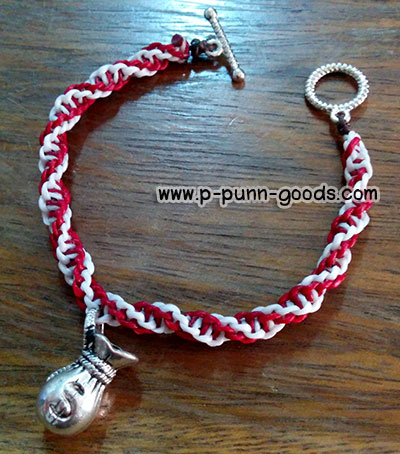 ข้อมือเชือกถัก จี้ถุงเงิน ตะขอไอโอ