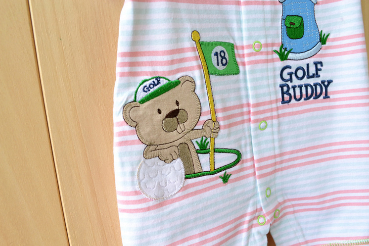 จั๊มสูทเด็ก Kalawa แขนสั้นกระดุมหน้าลายหมี Size 18 M