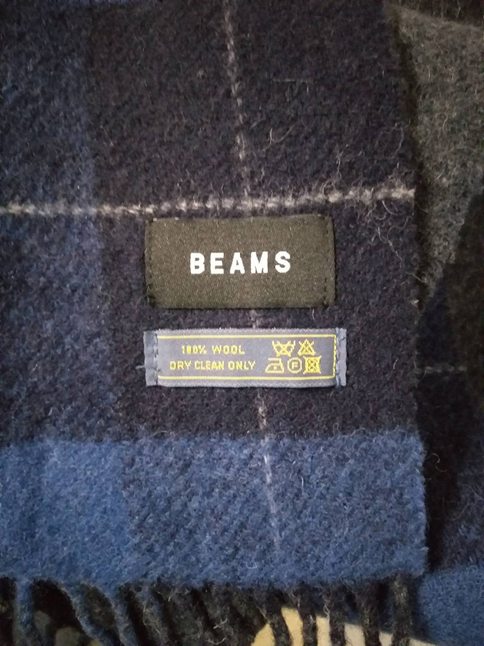 ผ้าพันคอขนสัตว์ BEAMS หนา อุ่นถึงติดลบ (ของใหม่)