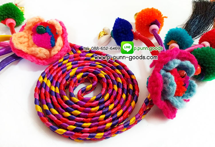 สายรัดเอว/เข็มขัดชาวเขา (ประดับพู่ยาว)