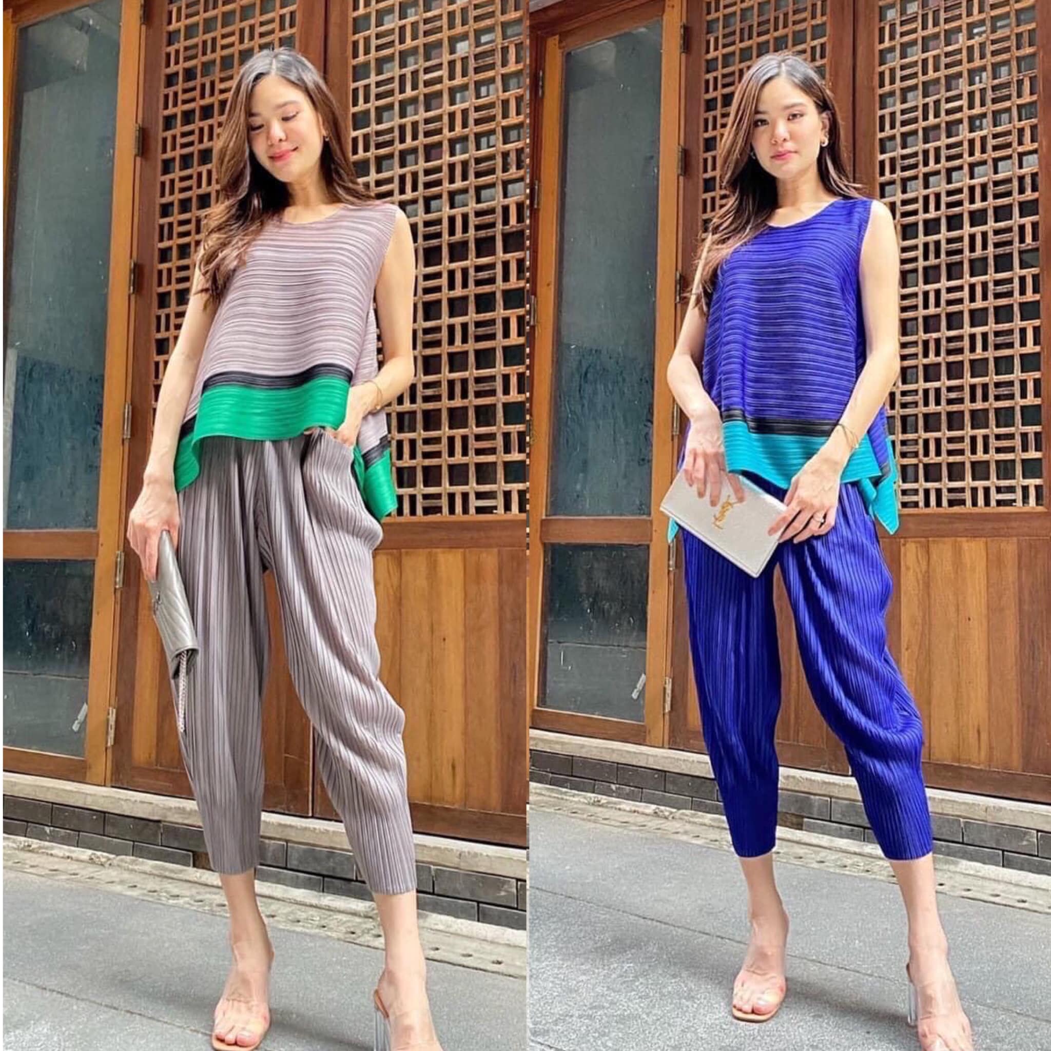 ชุดเซตผ้าอัดพลีทเนื้อดี แบบงาน Brand 😍 : สินค้าคุณภาพ (พร้อมส่ง)