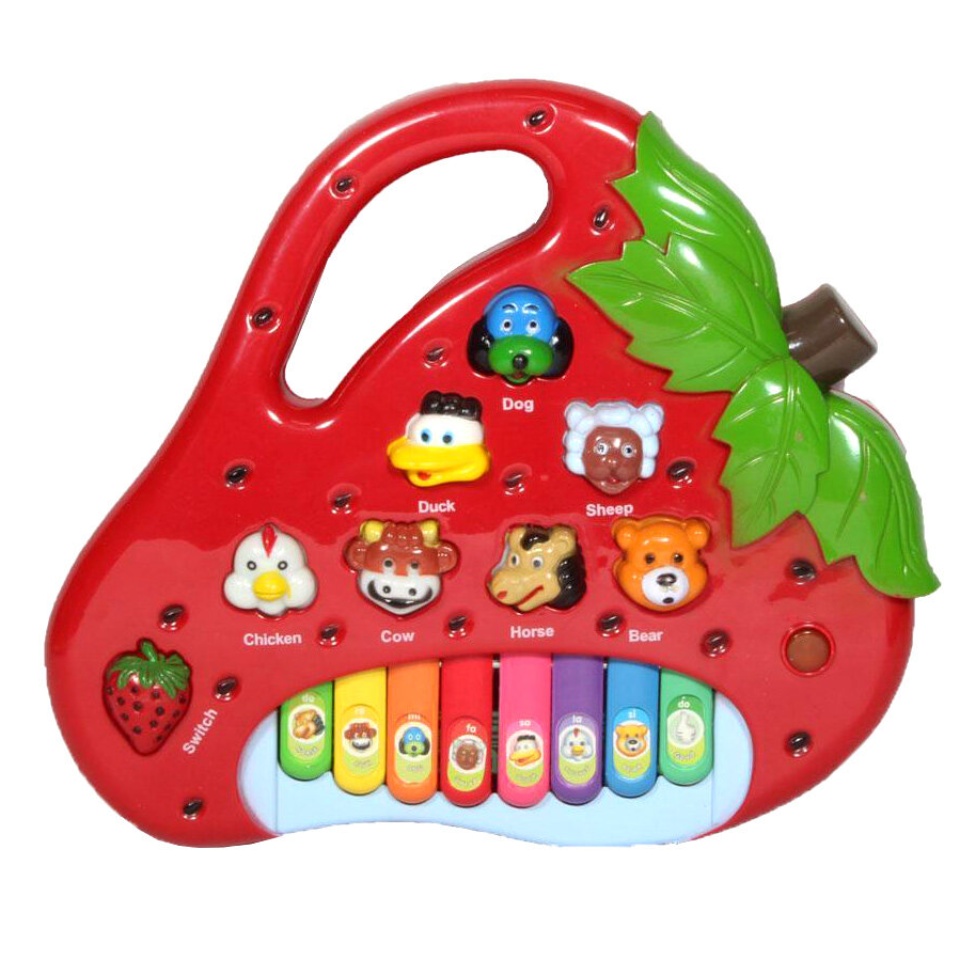 ออร์แกนเด็ก เปียโนเด็ก ของเล่นเด็ก ของเล่นเครื่องดนตรี โดเรมีและเสียงสัตว์ รูปสตรอเบอร์รี่