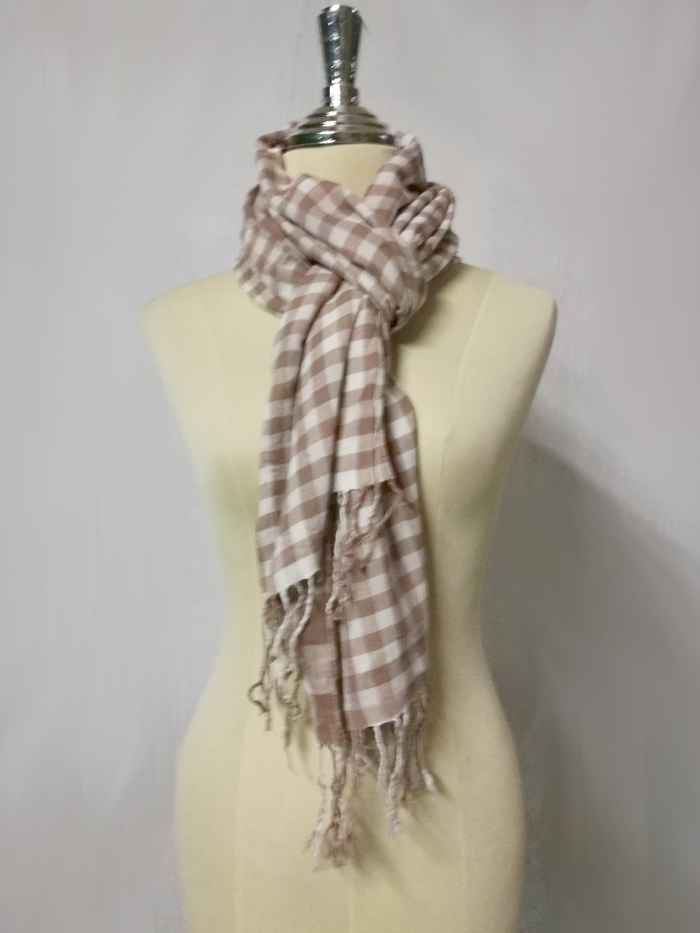 ผ้าพันคอ ผ้าคลุมไหล่ ผ้าฝ้ายนุ่มทบ 2 ชั้น