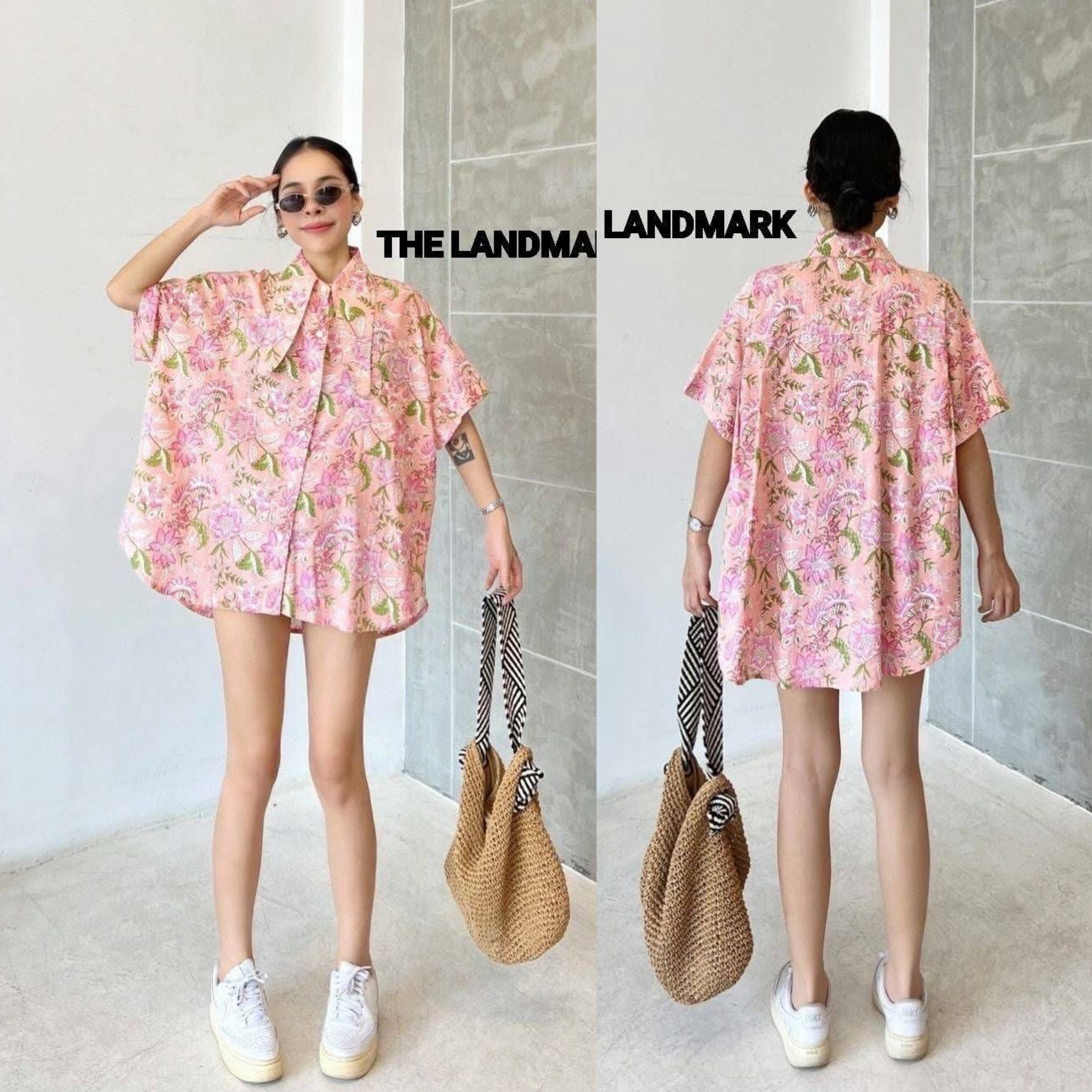 เชิ้ตผ้าบล็อคคอทตอลอินเดีย ดีไซน์ปกยาวเก๋ๆ กระดุมหน้า ทรงหน้าสั้น~หลังยาว ทรงโอเวอร์ไซส์ ใส่สบาย : สินค้าคุณภาพ (พร้อมส่ง)