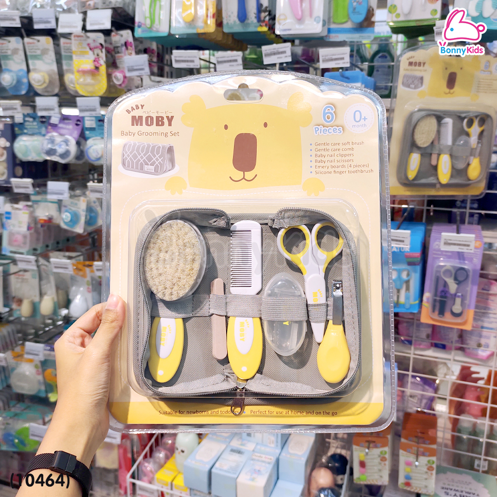 (10464) Baby Moby (เบบี้โมบี้) Baby Grooming Set เซ็ตอุปกรณ์ตัดเล็บ หวี และแปรงซิลิโคน
