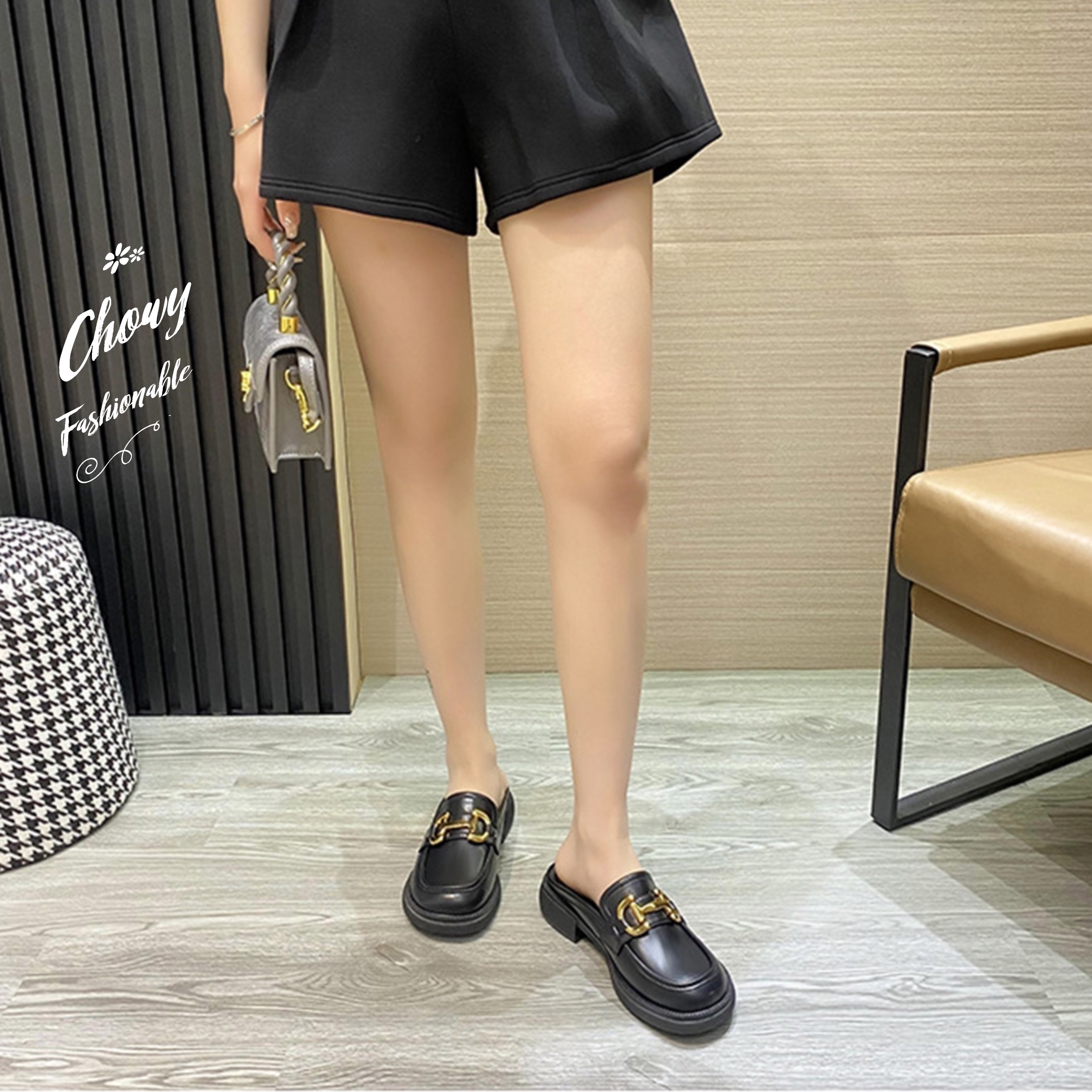 รองเท้าไซส์ใหญ่ 42 EU แตะสวมครึ่งท่อน แตะปิดหัว แตะไซส์ใหญ่ หนังแท้ KR1123