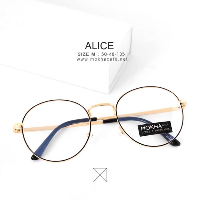 ALICE - black gold กรอบโลหะทรงกลม กว้าง 135 มม.(sizeM) H48