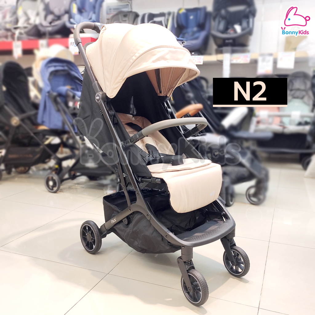 Alfi (อัลฟิ) รถเข็นเด็ก รุ่น Flick N'2 ก้านดำด้าน น้ำหนักเบา 6.1kg ตะกร้าใหญ่พับเล็ก-พร้อมขึ้นเครื่อง (แรกเกิด-4ปี)