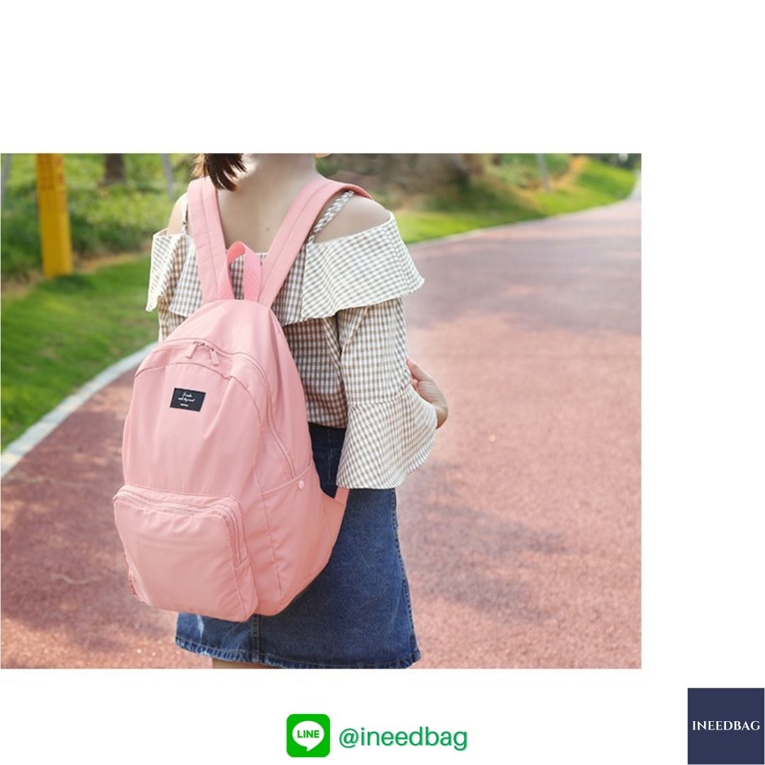 DINIWELL กระเป๋าเป้พับได้ กระเป๋าพับได้ กันน้ำ น้ำหนักเบา ใช้ได้ทุกโอกาส มี 4 สีให้เลือก (DINIWELL Foldable Travel Backpack Unisex Lightweight Portable School Backpack Laptop Bag Casual Water Resistant)