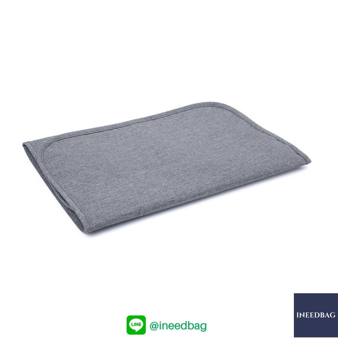 Ecosusi กระเป๋าคุณแม่, กระเป๋าสัมภาระคุณแม่, กระเป๋าแม่ลูกอ่อน แบบเป้ มาพร้อมแผ่นรองเปลี่ยนผ้าอ้อม, ช่องเก็บความร้อน-เย็น (New Version Grey) + Wet Pocket + Wipe Pocket