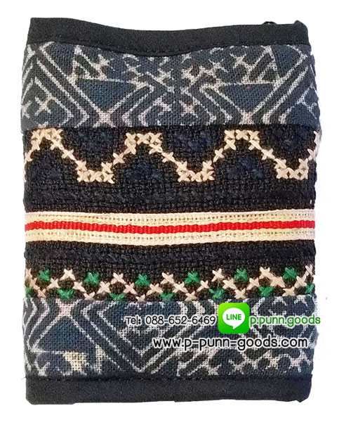 กระเป๋าสตางค์ใบสั้น กระเป๋าสตางค์ผ้าชาวเขา Upcycled