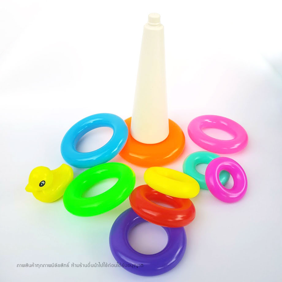 NanaBaby ของเล่นเสริมพัฒนาการ ของเล่นเด็ก 1-3 ปี ของเล่นเสริม IQ เด็กเล็ก เรียงห่วงสวมหลัก Rainbow Stacker