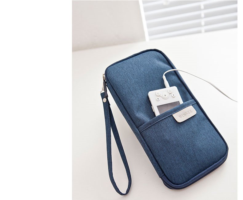 กระเป๋าใส่พาสปอร์ต กระเป๋าใส่หนังสือเดินทาง เอกสารสำคัญ มีสายคล้องมือ พกพาสะดวก ผลิตจากโพลีเอสเตอร์ กันน้ำ คุณภาพดี