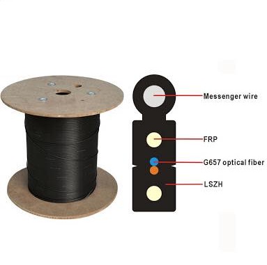 สายไฟเบอร์ออฟติก 2 คอร์ มีสลิง 1,000 เมตร ( Drop wire Fiber Optic 2 Core )