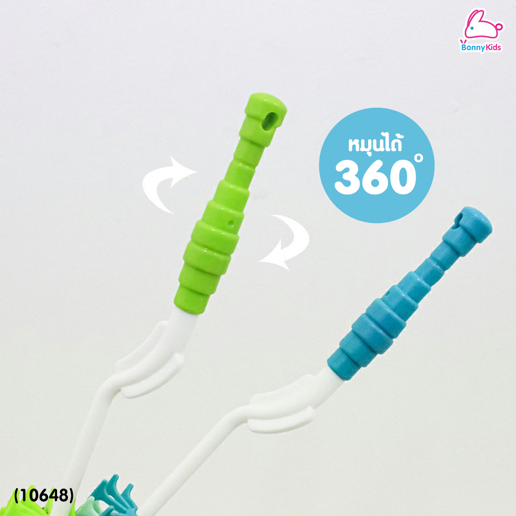 (10648) Nuebabe (นูเบบ) แปรงล้างขวดนมซิลิโคน และ จุกซิลิโคน หมุนได้ 360 องศา