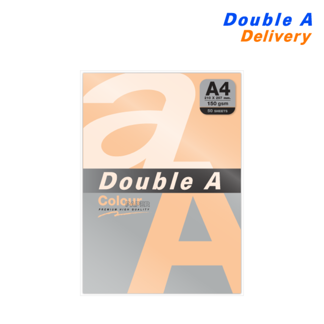 กระดาษสี / การ์ดสี A4 150 แกรม แพ็ค 50 แผ่น สีพีช (Peach)