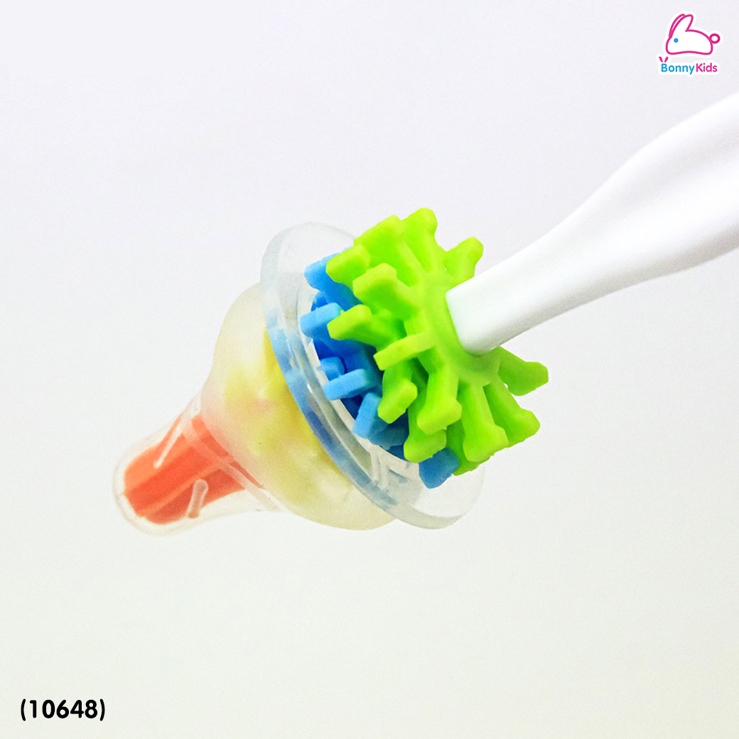(10648) Nuebabe (นูเบบ) แปรงล้างขวดนมซิลิโคน และ จุกซิลิโคน หมุนได้ 360 องศา